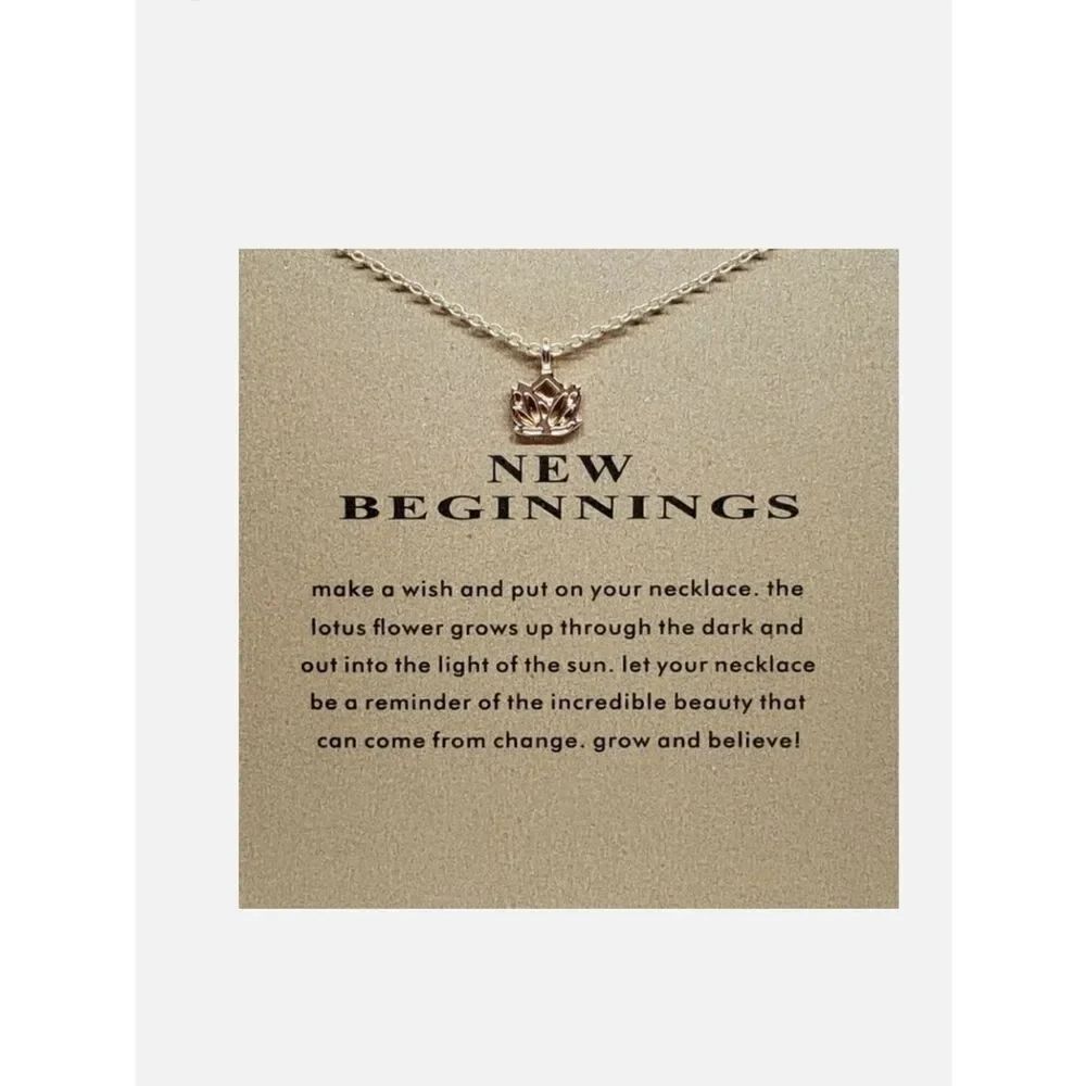 NEW BEGINNINGS LOTUS FLOWER Carded Necklace